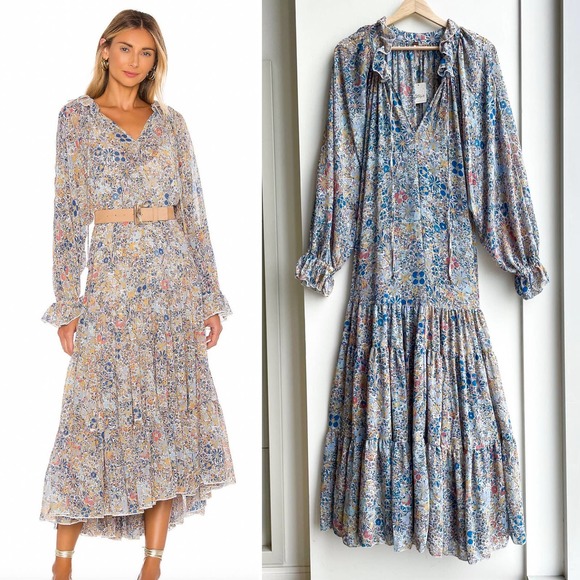 Free People Dresses & Skirts - Free People Feeling Groovy Maxi Dress Ivory Combo - Size XL - NWT